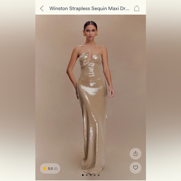 Meshki Dresses & Skirts - Meshki Strapless Gold Sequin Dress